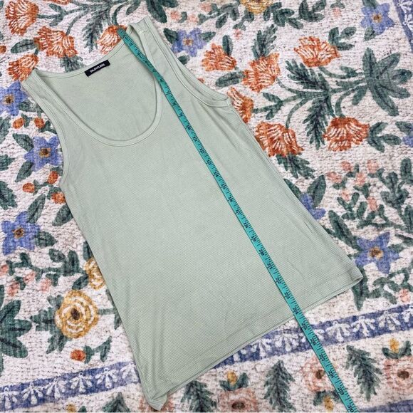 Talentless Pistachio Green Ribbed Tank Top Stretchy M - Picture 3 of 6